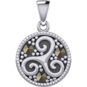 Celtic Spiral Triskele Silver Pendant