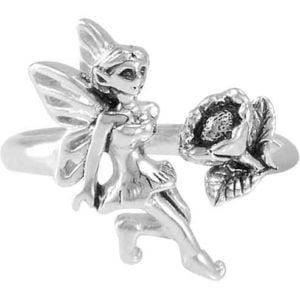Silver Fairy and Flower Ring