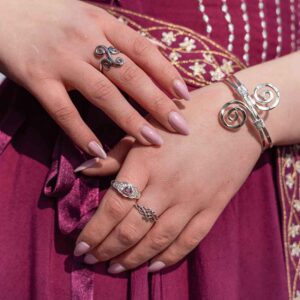 Purple Dual Triquetra Steel Ring