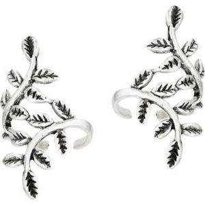 Silver Double Vine Ear Cuffs