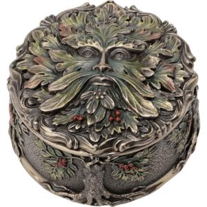 Winter Mistletoe Greenman Trinket Box