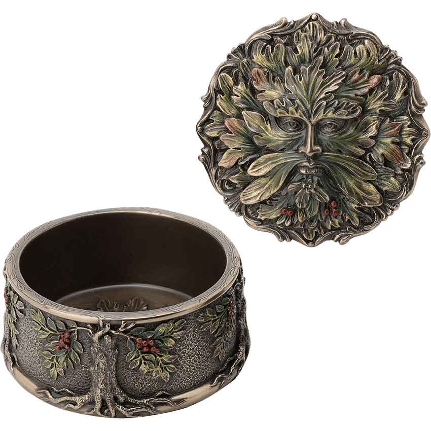 Winter Mistletoe Greenman Trinket Box
