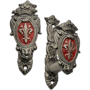 Red Fleur De Lis Crest Sword Hangers