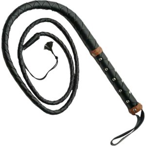 Studded Handle Black Bullwhip