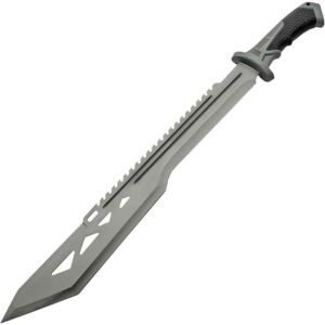 Cutout Silver Sawback Machete