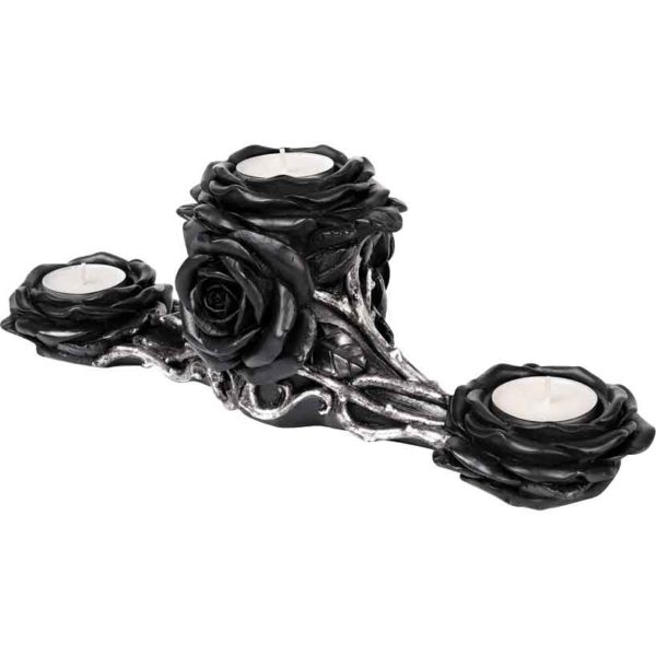 Black Rose Triple Tealight Holder