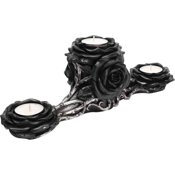 Black Rose Triple Tealight Holder