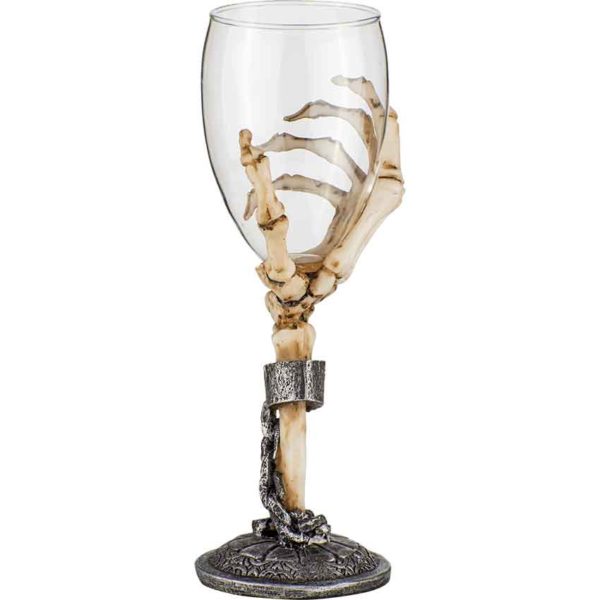 Chained Skeleton Hand Wine Glass