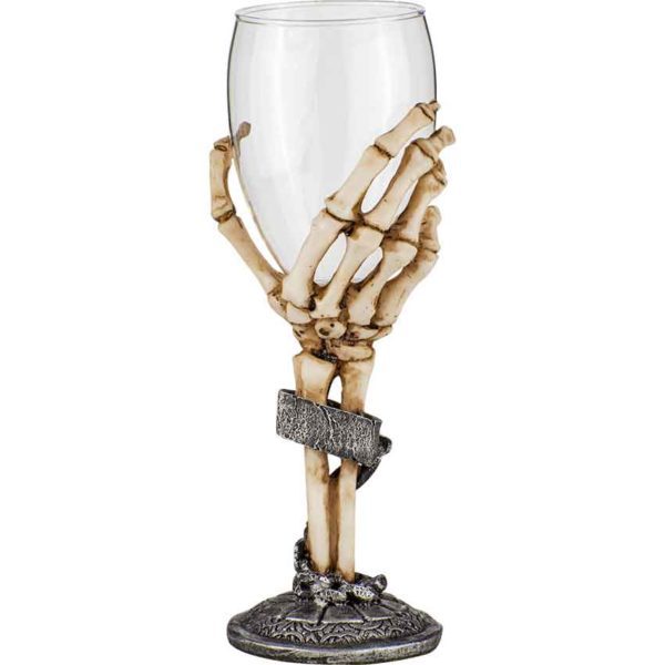 Chained Skeleton Hand Wine Glass