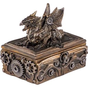 Steampunk Geared Dragon Trinket Box