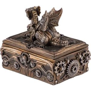 Steampunk Geared Dragon Trinket Box