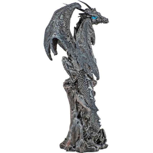 Jeweled Gray Dragon Statue