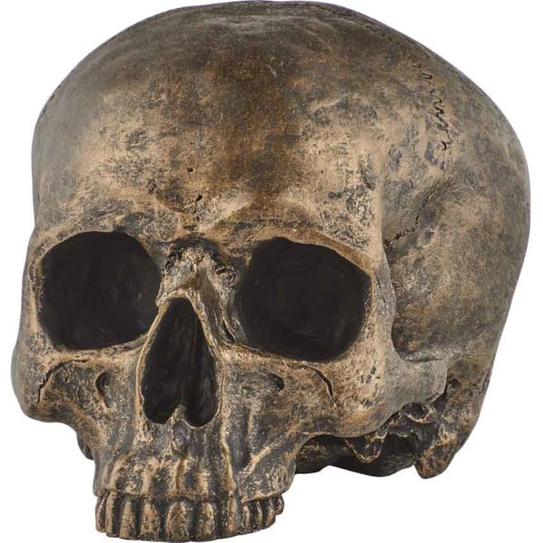 Antiqued Golden Skull