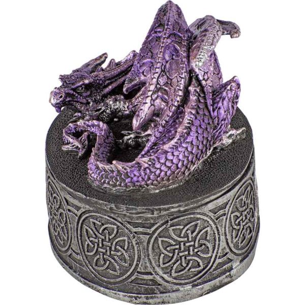 Celtic Purple Dragon Trinket Box