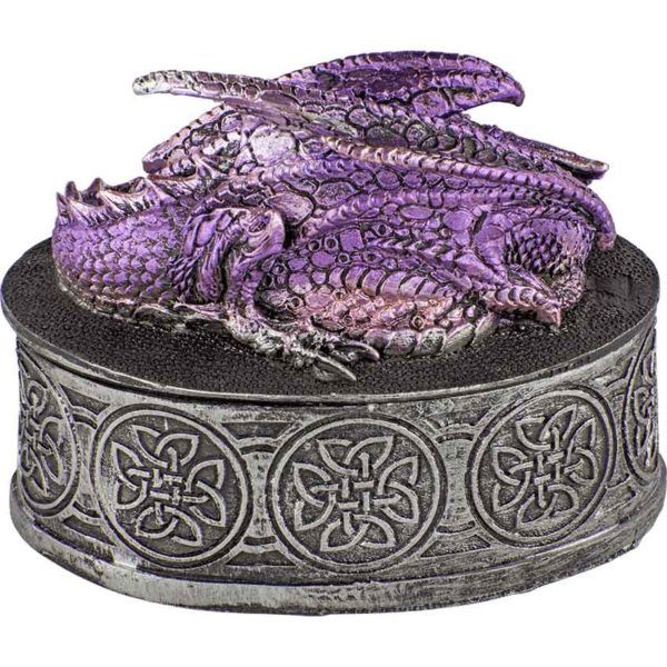 Celtic Purple Dragon Trinket Box