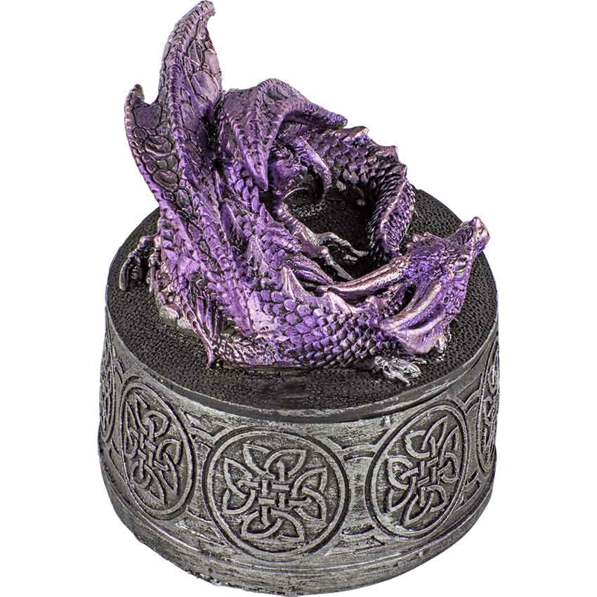 Celtic Purple Dragon Trinket Box