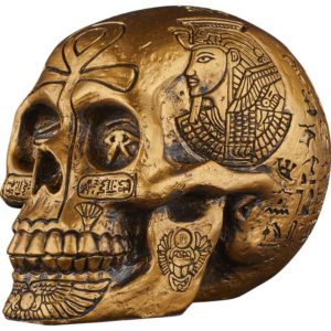 Golden Egyptian Hieroglyph Skull