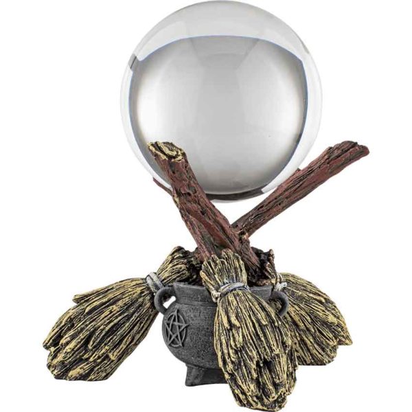 Broom and Cauldron Gazing Ball