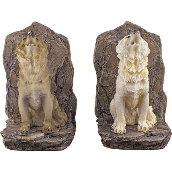 Howling Wolf Bookends