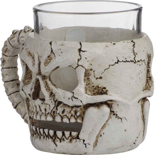 Grinning Skull Glass Cup