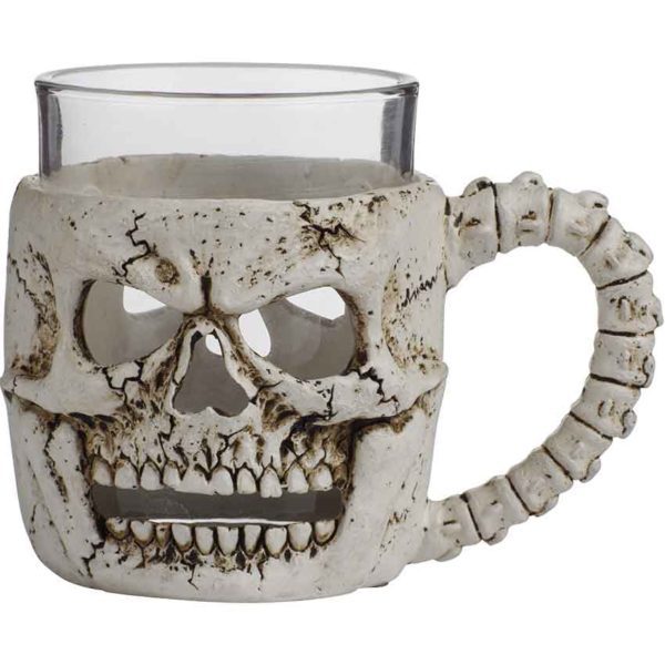 Grinning Skull Glass Cup