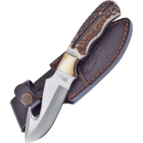 Antler Fixed Guthook Knife