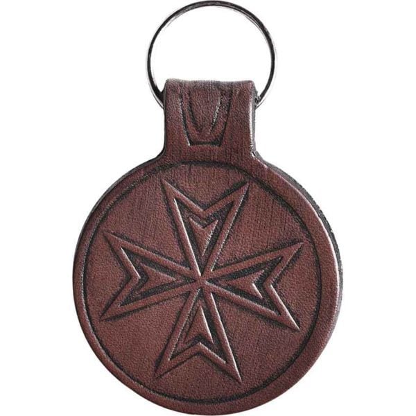 Templars Cross Leather Key Chain