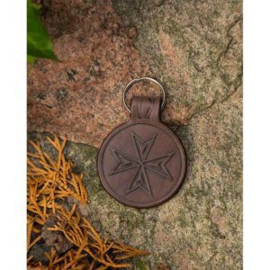 Templars Cross Leather Key Chain
