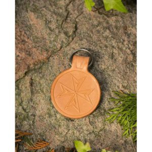 Templars Cross Leather Key Chain