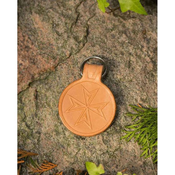 Templars Cross Leather Key Chain