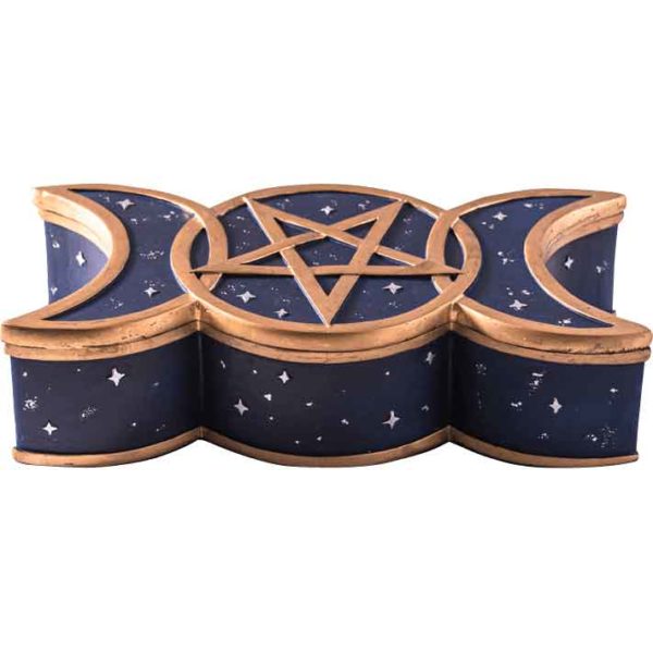 Celestial Triple Moon Trinket Box