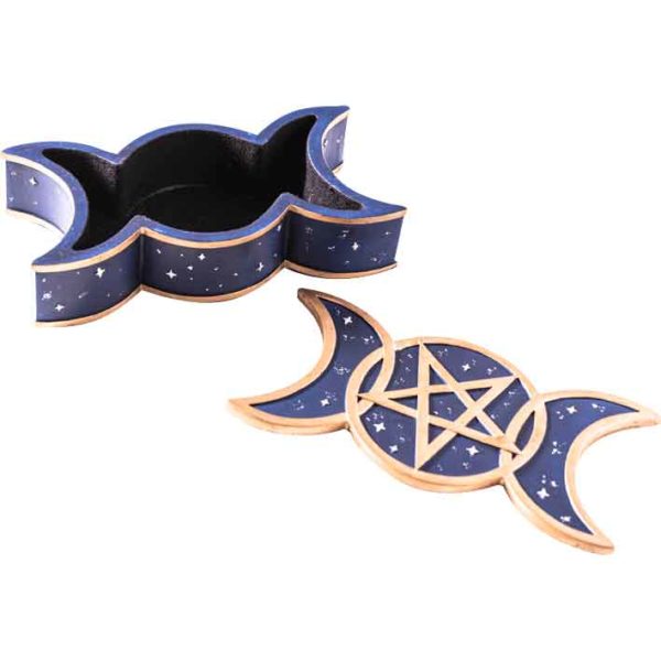 Celestial Triple Moon Trinket Box