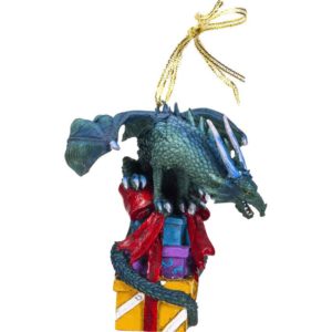 Dragon and Gifts Christmas Ornament