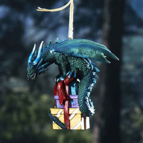 Dragon and Gifts Christmas Ornament