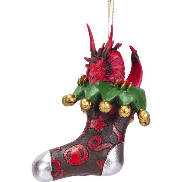 Dragon in Stocking Christmas Ornament