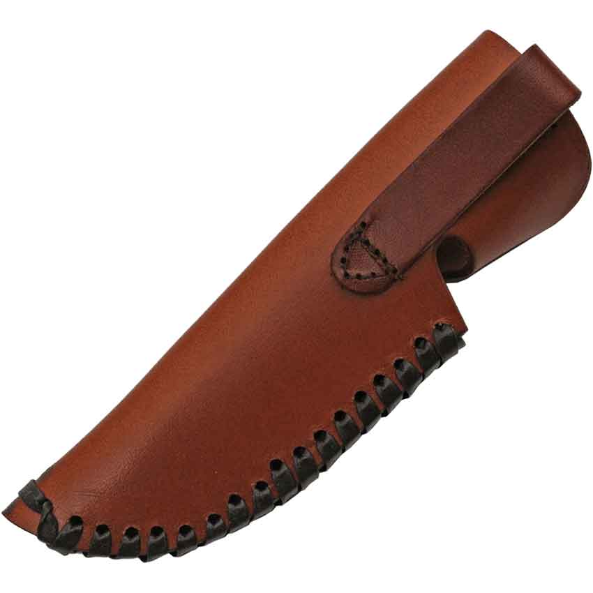 Stacked Leather Layered-Steel Knife with Sheath