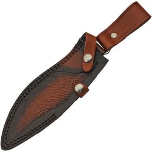 Stacked Leather Damascus Kukri