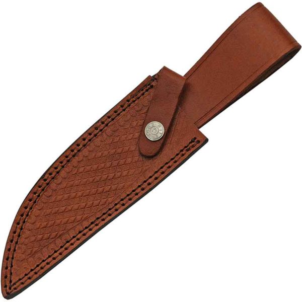 Damascus Bowie Knife with Sheath - Black