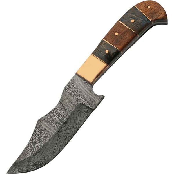 Curved Spine Damascus Hunter Knife