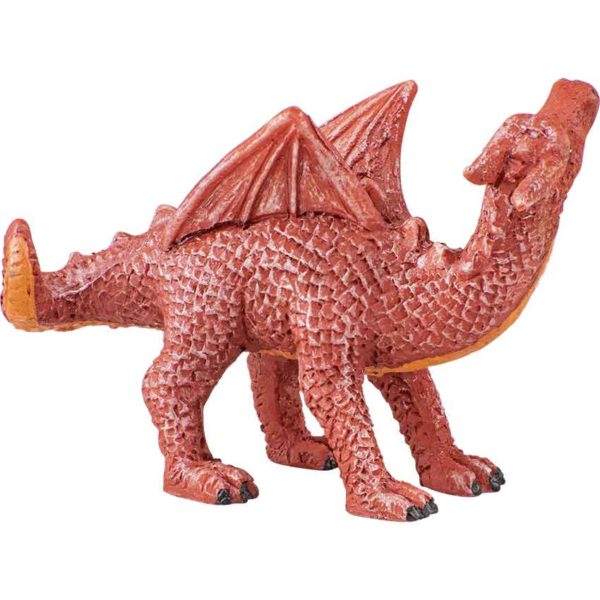 Mini Red Standing Dragon Statue