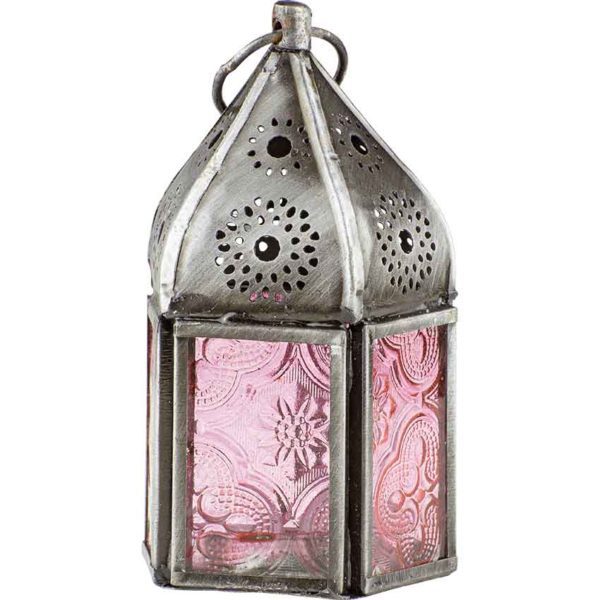 Pink Glass Tealight Lantern