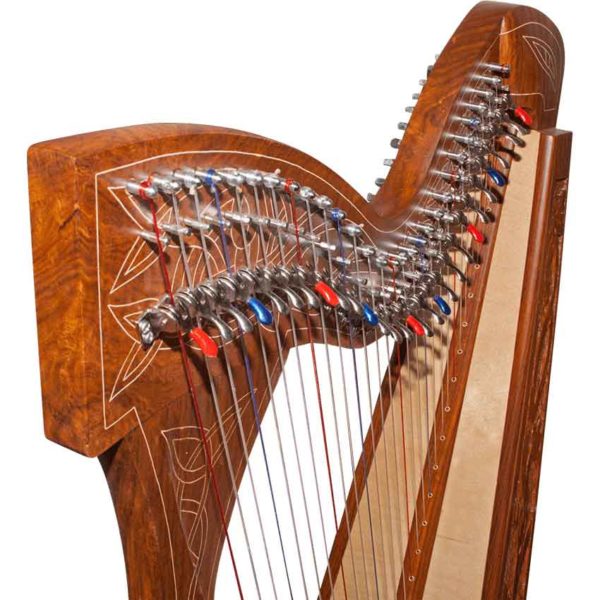 29 String Minstrel Harp with Vine Detailing