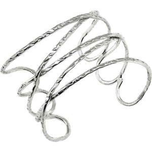 Silver Crossed Loops Medieval Bracelet