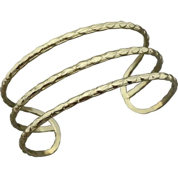 Golden Tri-Band Medieval Bracelet