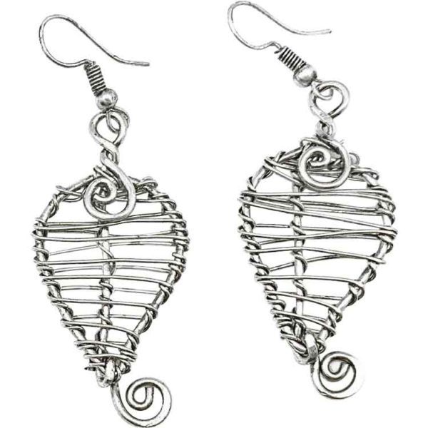 Wire Leaf Elven Earrings