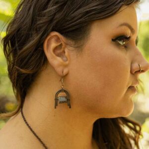 Pink Agate Medieval Earrings