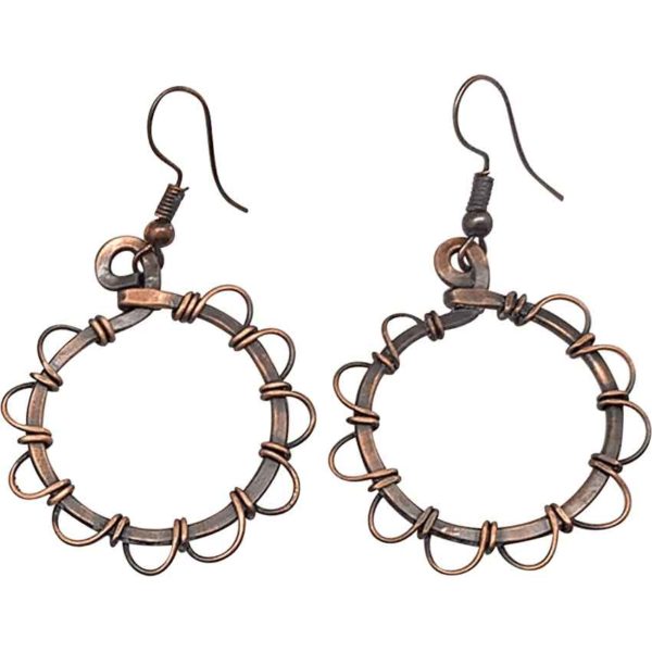 Wire Flower Loop Earrings