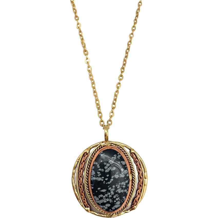 Snowflake Obsidian Medieval Necklace