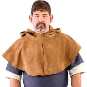 Light Brown Medieval Suede Hood
