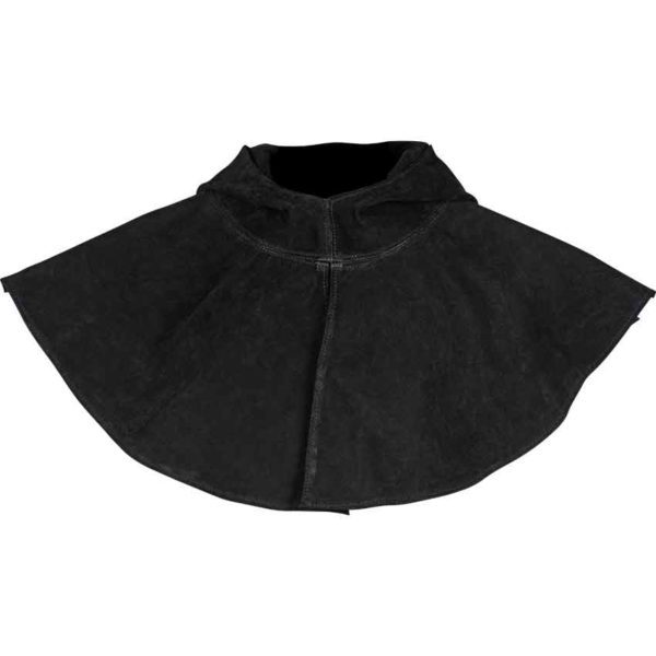 Black Medieval Suede Hood